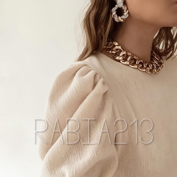 ZARA SOFT TOUCH BALLOON SLEEVE SWEATER - Picture 4 of 12